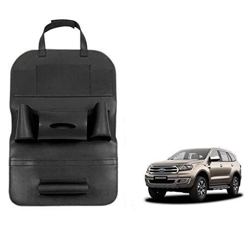 Oshotto Car Backseat Storage Organizer Phone Holder,Multi-Pocket for Bottles, Tissue Boxes,Kids Toy Storage and Great Travel Accessory Compatible with Ford Endeavour (Black)