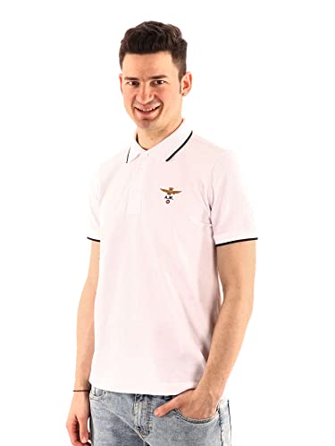 Polo Aeronautica Militare PO1308 blanc haut de gamme en coton piqué luxueux