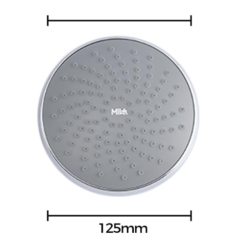 Image of Mila Premier (Chrome) Single Function Overhead Shower Head | Rain | Chrome Finish Round Showerhead for Wall Mount | Durable ABS Body, Wide Coverage, Easy Install | Bathroom Fitting (190mm)
