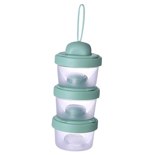 Abaodam 1 Set 3 Milk Powder Box Dry Food Container 3 Layers Milk Powder Container Milk Powder Case Milk Powder Dispenser, 24X8cm, Green