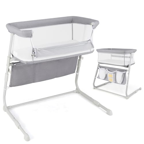 HONEY JOY 2-in-1 Bassinet with Stable Metal Frame