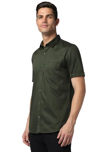 Image of Peter England Men's Casual Premium Summer Half Sleeve Shirt | 100% Cotton