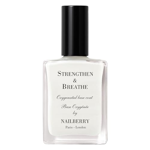 Nailberry Strengthen & Breathe Oxygenated Base Coat and Nail Strengthener 15 ml | Boosts Condition and Strength For Healthy & Prolonged Manicures