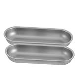 Mobestech 2 Piezas Juego De Moldes Para Hornear Bandeja Para Hornear Pan Sartén De Pan De Plátano Molde Para Bollos Al Vapor Hot Dog Molde Para Bollos Capa Antiadherente De Teflón Dorado