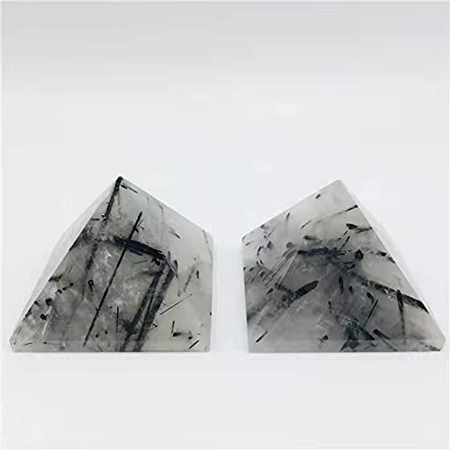 1 Piramide di Cristallo di Quarzo rutilato al Quarzo Nero Naturale da 50 mm DINZHHENGYIN