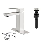 Fransiton Brushed Nickel Bathroom Faucet Single Hole with Po...