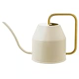 Stylish Metal Watering Can - Ivory Gold Finish, 30oz, Perfect for Indoor Plants & Home Decor 6.25 Inches Tall