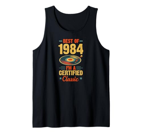 Disco de vinilo de cumpleaños Best Of 1984 I'm A Certified Classic Camiseta sin Mangas