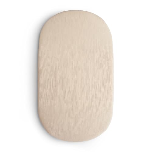 Image of mushie Extra Soft Bassinet Muslin Crib Sheet | 30" x 16" (Fog)