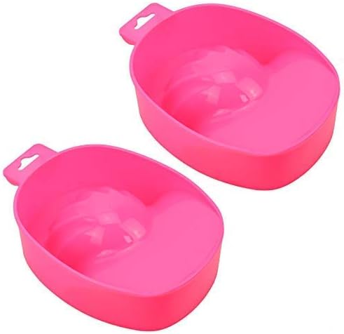 AQUEENLY Manicure Bowl, Nail Soaking Tray Bowl for Art, Polishing, Remover, Treatment - Manicure Spa Tool (2 Pcs)