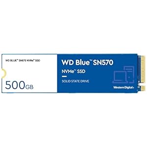 Western Digital 500GB WD Blue SN570 NVMe Internal Solid State Drive SSD – Gen3 x4 PCIe 8Gb/s, M.2 2280, Up to 3,500 MB/s – WDS500G3B0C