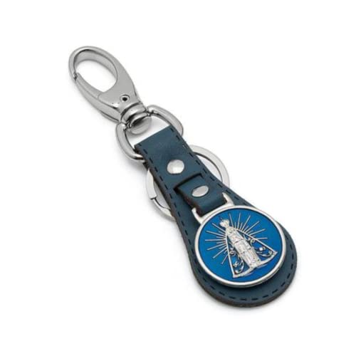 Chaveiro Couro Luxo Azul Nossa Senhora Aparecida Catolico Religio...