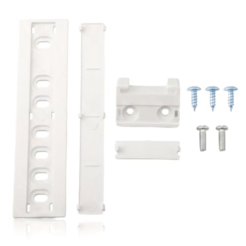 Wellrun 1 set Universal Integrated Fridge Freezer Door Sliders with Brackets and Clips Sliding Mounting Kit for Refrigerator Repair Replacement Easy Install for Most Built-in Fridges