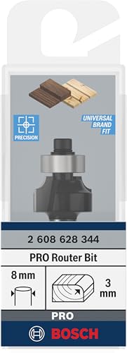 Bosch Accessories 2 608 628 344 Abrundfräser 8 mm, R1 3 mm, L 10,2 mm, G 53 mm