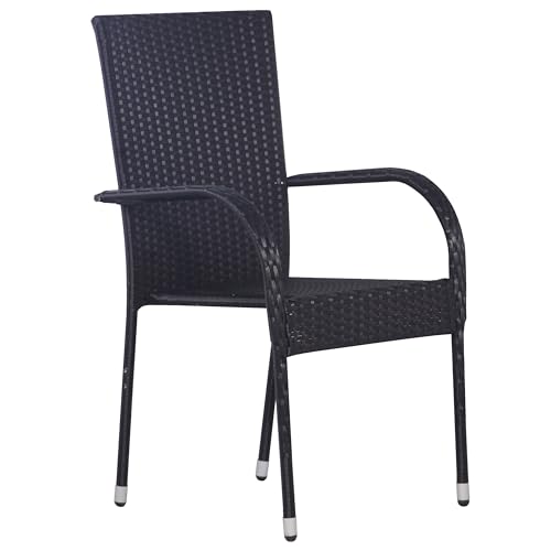Salon de jardin en polyrotin noir idéal pour aménager votre balcon ou terrasse