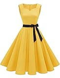 50s Retro Petticoat Vintage Hepburn Stil Cocktailkleider,Perfekt für verschiedene Anlässe:Party,Picknick,Abend,Hochzeit, Rockabilly,Festival, Feierlichkeit, Jahrestreffen, Abschlussfeier, Freudenfest,Homecoming usw. eignet sich als Partykleid, Cocktailkleid, Abendkleid oder Ballkleider