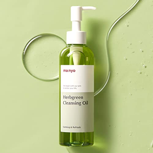 Ma:Nyo 8809082391608 Herb Green Cleansing Oil 6.7 Fl Oz (200Ml) Korean Facial Cleanser, Daily Makeup Remover For Women, Effective Cleansing Without Clogging Pores, With Artemisa, Tea Tree thumb #6