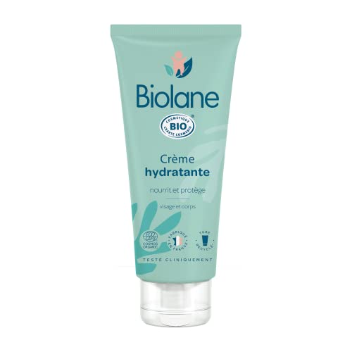 Biolane - Crème hydratante BIO - Nourrit et protège le visage et le corps de bébé - 100 ml
