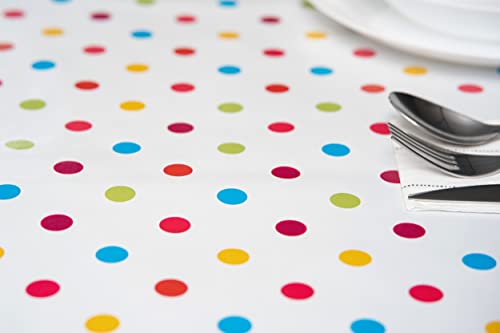 My Stellar Collection Table Cloth Vinyl Table Cover W/Non-Woven Backing Waterproof, Oil Proof, Wipeable For Daily Dining,Indoor And Outdoor Use (Color Circles, 55X70 Inch Rectangle) #TOP2