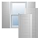 Ekena Millwork TFP001HF18X077PR True Fit PVC Horizontal Slat Framed Modern Style Fixed Mount Shutters, (Per Pair-Hardware Not Included), 18"W x 77"H, Primed