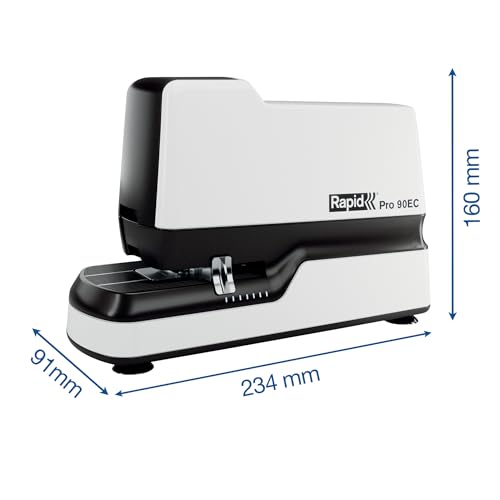 Rapid Pro 90EC Elektro-Tacker, schnelles & kontaktloses Heften, Hochleistungs-Heftgerät, ideal für Büros, inkl. 630 Heftklammern, bis zu 50 Blatt, Weiß, 20942901