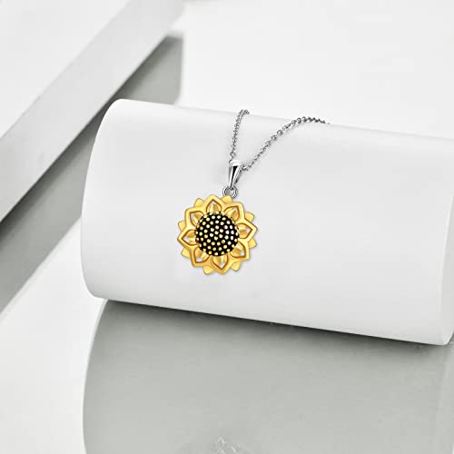 Poplyke Sunflower Necklace For Women 925 Sterling Silver Sunflower Jewelry For Girls Daughter Sister #TOP3