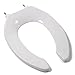 Commercial Quality Elongated Toilet Seat with Stainless Steel Hinges Post & Self Sustaing Hinges White