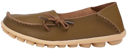 Image of Women's Leather Slipper Loafers Flat Shoes Slip-Ons