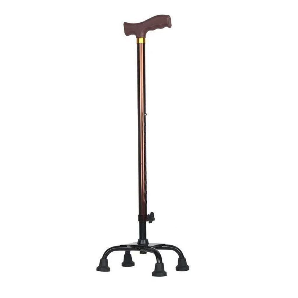 Muletas for Ancianos Bastón Cuadrangular Muletas Gruesas De Acero Inoxidable for Ancianos Bastón Antideslizante Liviano Ajustable (Color : A)