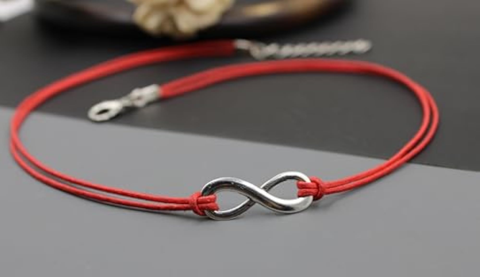 Minimalist Western Cotton Thread Infinity Pendant Choker Necklace