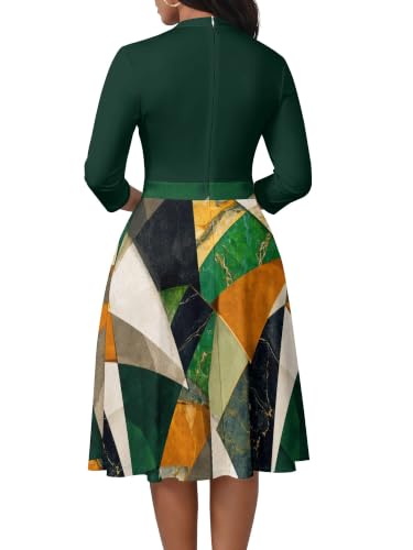 Image of PinkPatty Women's Casual A-line Midi Dresses 3 /4 Sleeve V Neck Fit and Flare Dress with Pockets