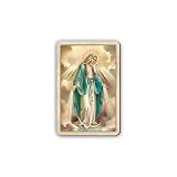 F.LLI BONELLA Imán decorativo de la Virgen Milagrosa, MDF con oro caliente, 6 x 9 cm