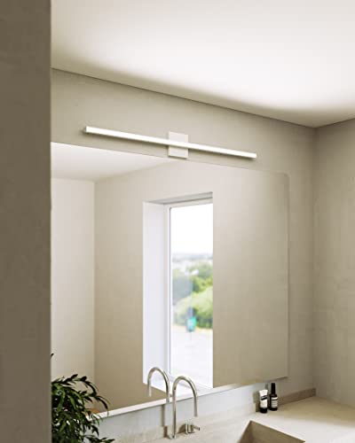 Image of Sonneman Modern Lighting 2772.03 Stix 1-Light LED Linear Vanity Lighting Fixture for Bathroom, Installs Horizontal or Vertical - 3000K - 40 inch - Satin White