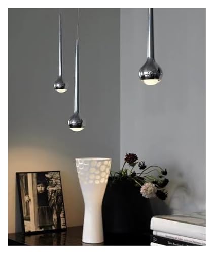 Lustre LED moderne et long plafonnier minimaliste 3 lumières chrome