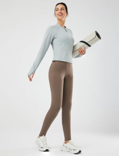 Image of baleaf Women's Fleece Lined Leggings, High Waisted | Thermal Warm Winter Tights, Thick Yoga Pants, Cold Weather, with Pockets