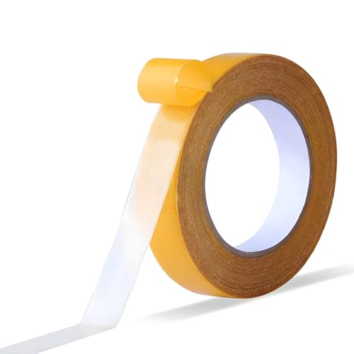 Koprek Transparent Double Sided Carpet Tape – Heavy Duty 10m Washable Tape Adhesive for Fabric, Carpets, Wall Decor – Permanent & Removable for Art, Birthdays, Fashion Projects(15mmx10m)