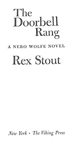 Doorbell Rang, The: A Nero Wolfe Novel B001XHDAIS Book Cover