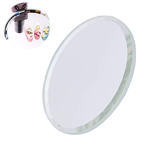 Nail Art Palette, Glass Smoothly Mirror Effect Easy Cleaning Professional Tool Nail Palette, Large Enough Resin Nail Art Palette, For Display Drawing Color(White) #TOP4