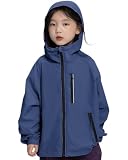 [Rolanko] ウインドブレーカー キッズ 女の子 男の子 マウンテンパーカー 撥水ジャケット アウター 裏地付き 防風 軽量速乾 スポーツ ネイビー 130