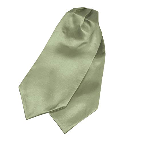 Dan Smith Green Ascot Cravat Tie For Men Hanky Satin Solid Self Formal Ascot Scarves Hanky Urban Drc1E01N Pale Green