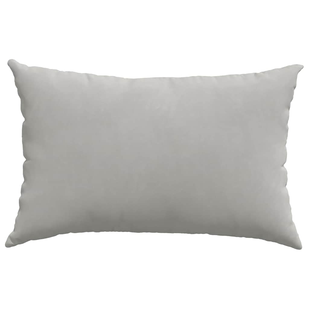 Cuscino divano 2 pezzi grigio chiaro 60x40 cm tessuto con cerniera imbottitura poliestere