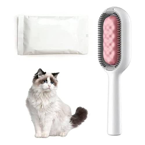 Eeauytr 4-in-1 Universal-Haustierknotenentferner, multifunktionaler Tierhaarentferner mit 10 Feuchttüchern, wiederverwendbarer Haustier-Reinigungskamm für Tierhaarreinigung und Fellpflege Cover