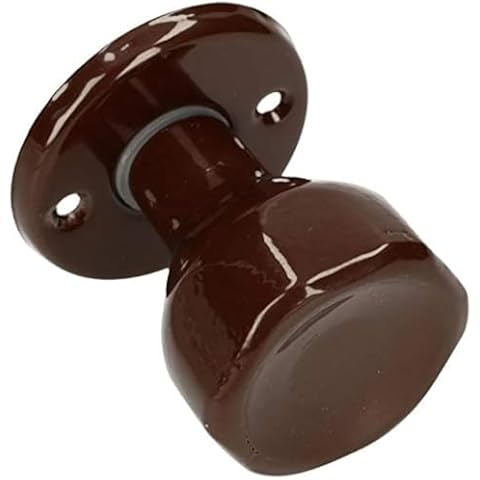 KOTARBAU® Rotatable Door Knob 5 Colours Door Fitting Door Ball Door Handle Steel Painted Ball Knob Door Knob Door Handle 1 Piece Robust Top (Brown) Cover