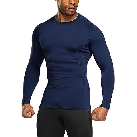 TSLA Men's Thermal Long Sleeve Compression Shirt Cover