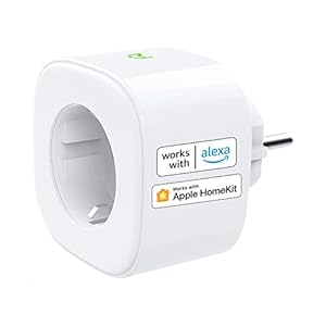meross Presa Intelligente Wi-Fi Plug Spina Intelligente, Compatibile con Apple HomeKit, Siri, Alexa, Google Assistant e SmartThings, Nessun Hub Richiesto, 16 A, 2,4 GHz