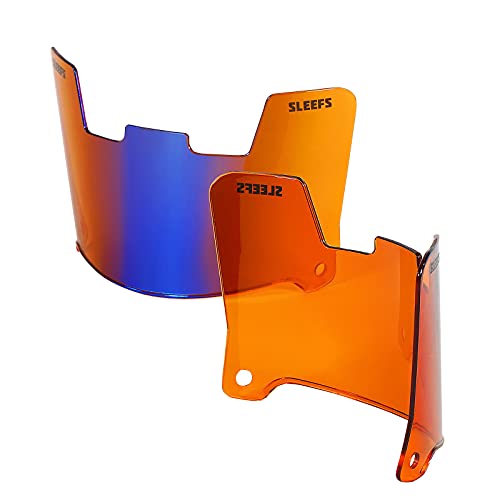 SLEEFS Football Helmet Visor - Anti-Fog Tinted Sun Shield for Eye Protection and Performance (Fire Ice, Clear)