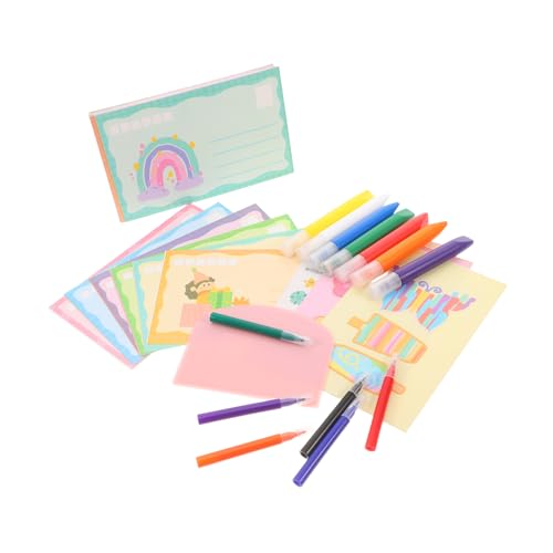 OSALADI Carta Da Grattare Colorata Per Ragazzo Ragazza Con Penne Acquerellabili e Adesivi Lavoretti Creativi Per Progetto Artistico Segnalibri Fai Da Te Per Festa Famiglia