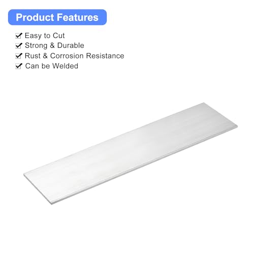 Image of uxcell Square Aluminum Flat Bar, 1 /8 inch Thick 2.8 inch Width 12 inch Length Square Aluminum Bar 6061 Aluminum Flat Plate, 3 x 70 x 305mm T6511 Solid New Mill Stock for Industrial Building