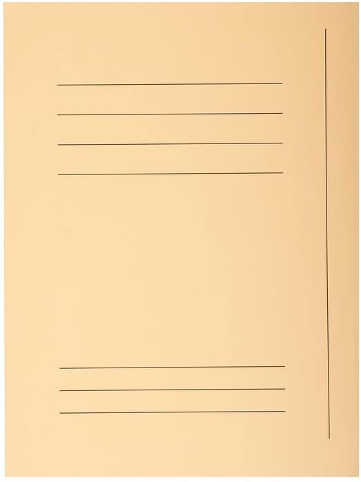 Exacompta - Ref 235002E - Super 210 Printed 3 Flap Folders - 240 x 320mm in Size, Suitable for A4 Documents, 210gsm Card, Pre-Printed Front - Buff (Pack of 50)