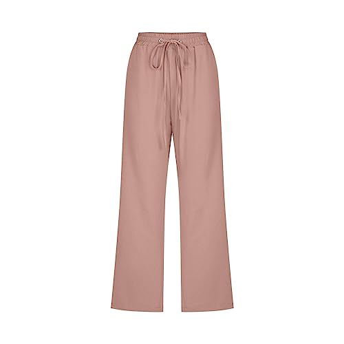 Linen Capri Pants for Women Summer Casual Capris Drawstring Waist Wide Leg Cropped Pant Plus Size Crop Trousers with Pocket3